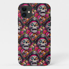 Sugar Skull Art - Swashbuckling Pirate Skull Case-Mate iPhone Hülle