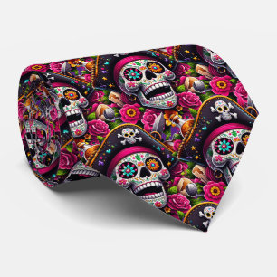 Sugar Skull Art - Swashbuckling Pirate Skull Krawatte