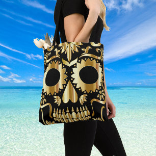 Sugar Skull Art, Tag des Toten Schwarzen und Gold