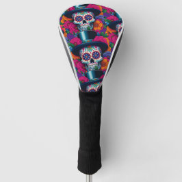 Sugar Skull Art - Top Hat Skull Golf Headcover