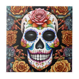 Sugar Skull Art - Traditioneller mexikanischer Sch Fliese
