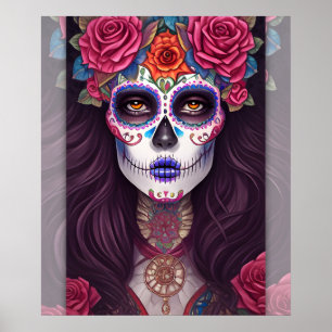 Sugar Skull Art - Traditioneller mexikanischer Zuc Poster