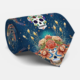 Sugar Skull Art - Urlaub in Dia de los Muertos Krawatte