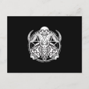 Sugar Skull Baphomet Ziegengeschenk Einladungspostkarte