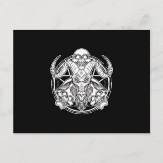Sugar Skull Baphomet Ziegengeschenk Einladungspostkarte