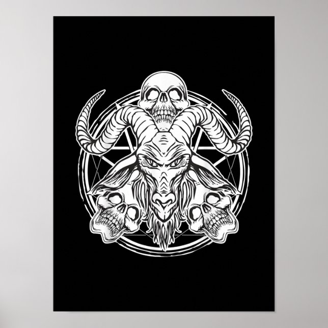 Sugar Skull Baphomet Ziegengeschenk Poster (Vorne)