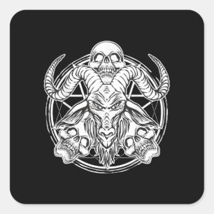 Sugar Skull Baphomet Ziegengeschenk Quadratischer Aufkleber