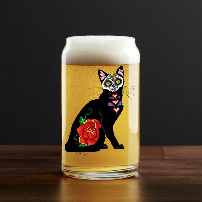 Sugar Skull Black Cat Dosenglas (Von Creator hochgeladen)
