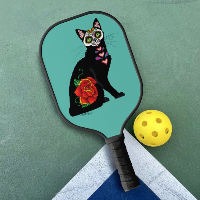 Sugar Skull Black Cat Pickleball Schläger (Von Creator hochgeladen)