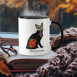 Sugar Skull Black Cat Tasse