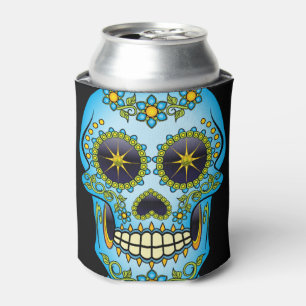 Sugar Skull Blue Floral Dosenkühler
