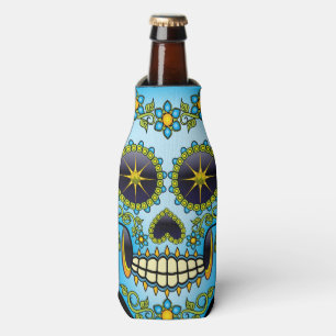 Sugar Skull Blue Floral Flaschenkühler