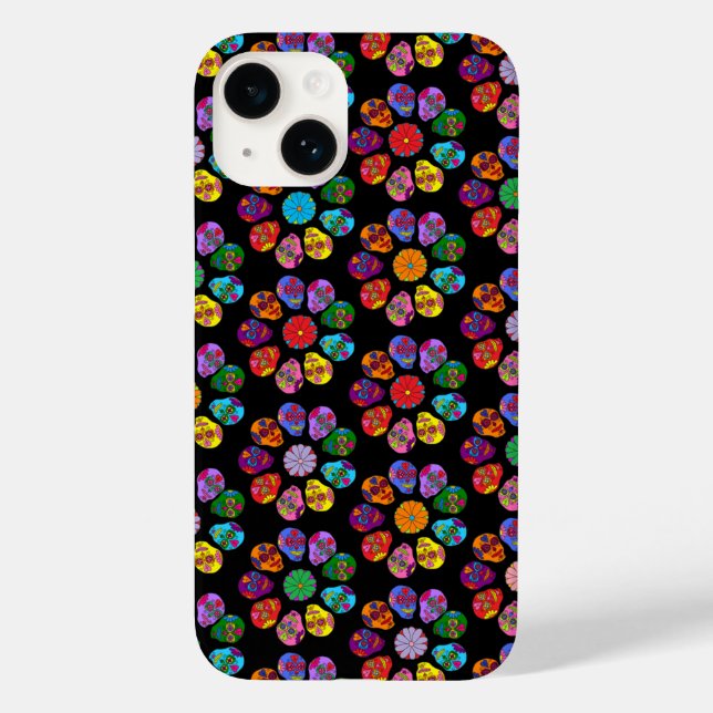 Sugar Skull Blume Case-Mate iPhone Hülle (Rückseite)
