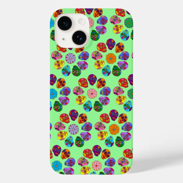 Sugar Skull Blume Case-Mate iPhone Hülle (Rückseite)