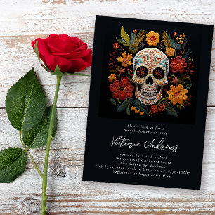 Sugar Skull Blume Gothic Brautparty Einladung