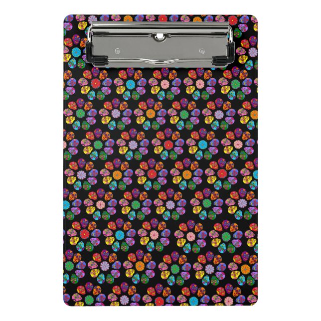 Sugar Skull Blume Mini Klemmbrett (Vorderseite)