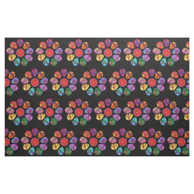 Sugar Skull Blume Stoff (Fat Quarter (45,7 x 55,9 cm))