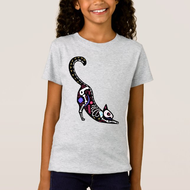 Sugar Skull Calavera Cat I T-Shirt (Vorderseite)