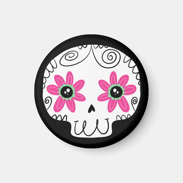 Sugar Skull Calaverita Tag des Toten Schlüsselanhä Magnet (Vorne)