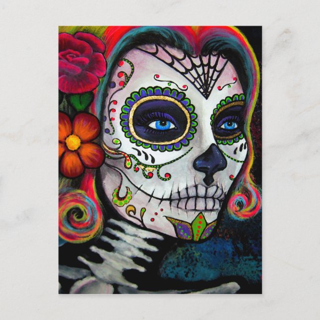 Sugar Skull Candy Postkarte (Vorderseite)