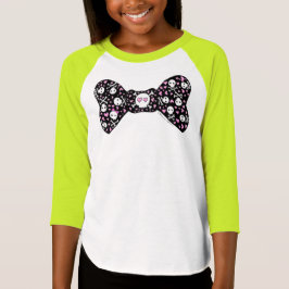 Sugar Skull Crossbones Polka Dot Bow T-Shirt