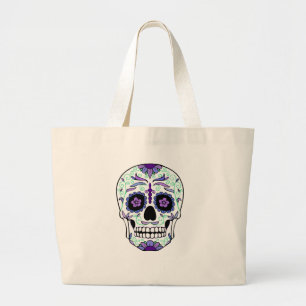 Sugar Skull Day of the Dead Día de Muertos Jumbo Stoffbeutel