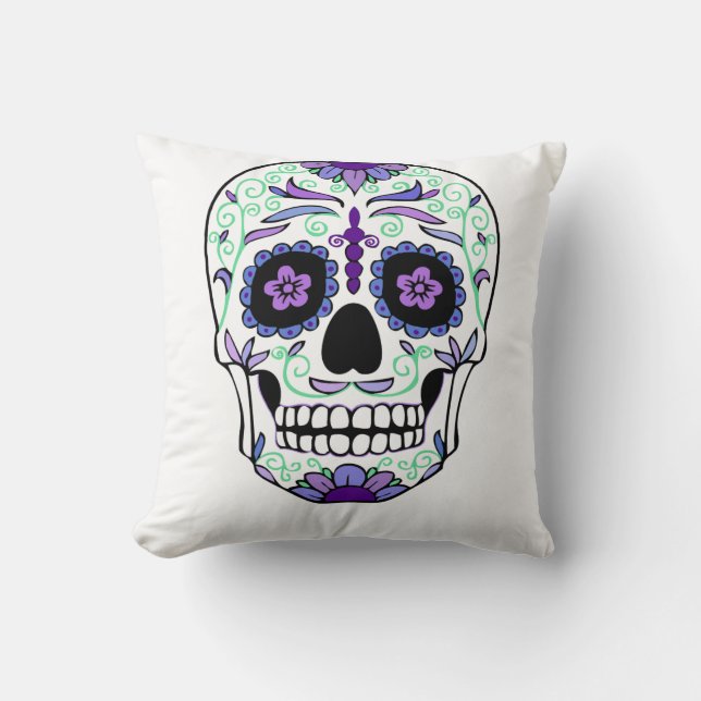 Sugar Skull Day of the Dead Día de Muertos Kissen (Vorderseite)