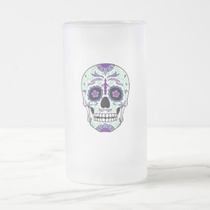 Sugar Skull Day of the Dead Día de Muertos Mattglas Bierglas