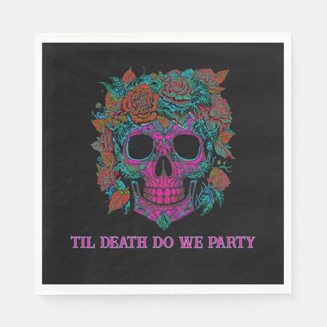 Sugar Skull Day of the Dead halloween Serviette (Vorderseite)