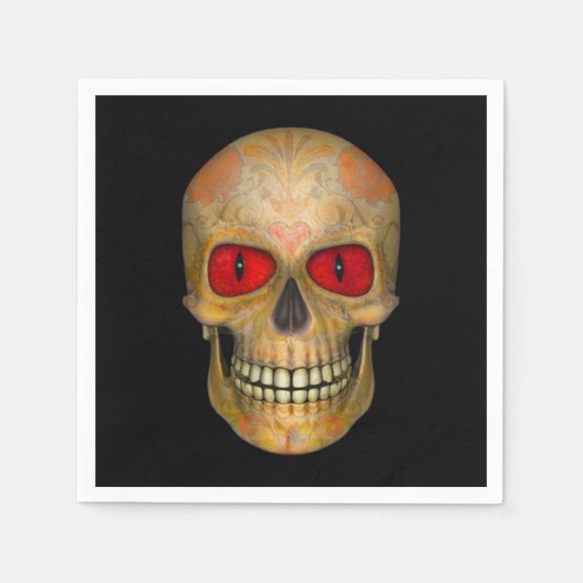 Sugar Skull Dead Voodoo Zombie Cocktail Napkins Serviette (Vorderseite)