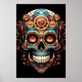 Sugar Skull Designs Cool Guy in a Cool Hat on Wall Poster