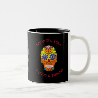 sugar skull deva, dy weiss, dolch rose 1 zweifarbige tasse