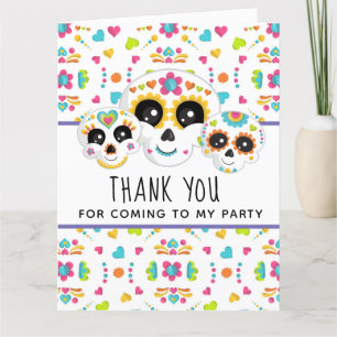 Sugar Skull Dia de La Muerte Halloween Geburtstag  Dankeskarte
