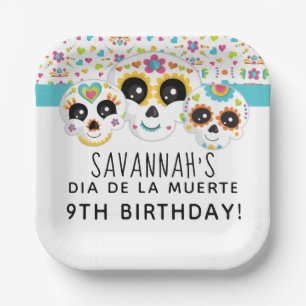 Sugar Skull Dia de La Muerte Halloween Geburtstag  Pappteller