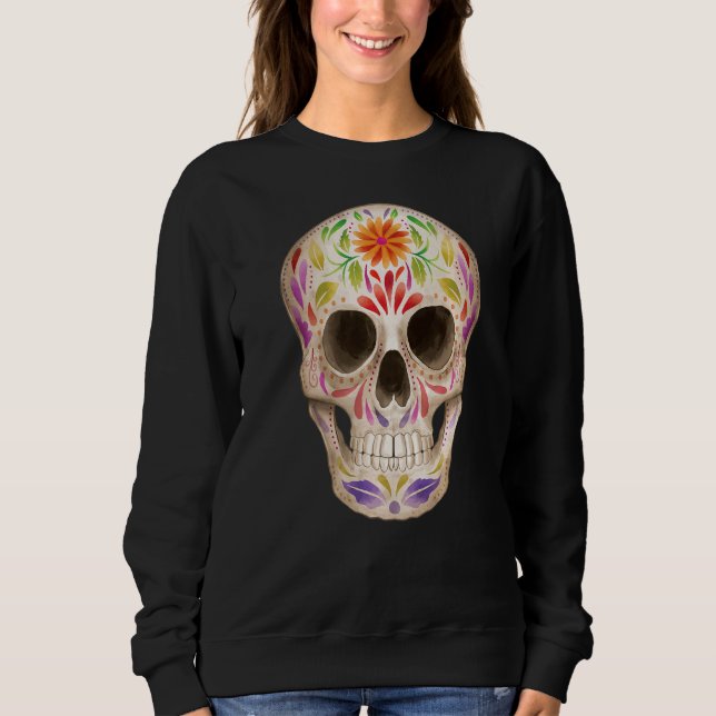 Sugar Skull Dia De Los Muertos Day Dead Calavera Sweatshirt (Vorderseite)