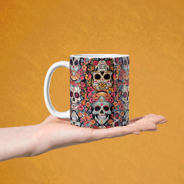 Sugar Skull Dia de Los Muertos Kaffeetasse