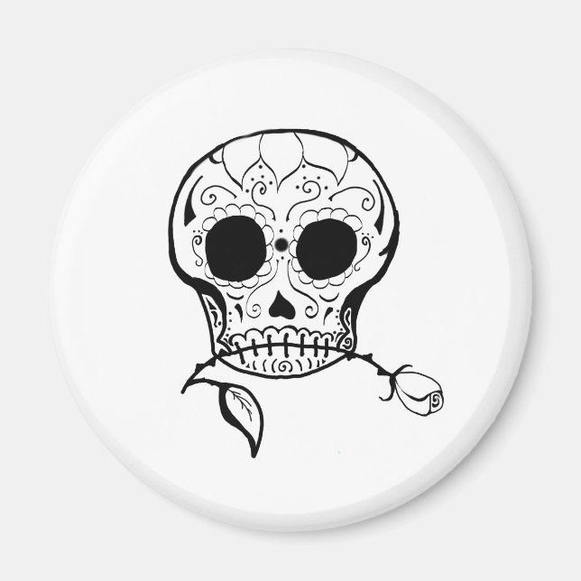 Sugar Skull Día de los Muertos Magnet (Vorne)