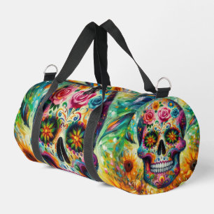 Sugar Skull Dia De Los Muertos Tag der Toten Duffle Bag
