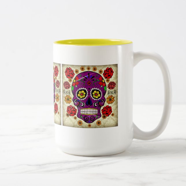 Sugar Skull Dia De Los Muertos Tasse (Rechts)