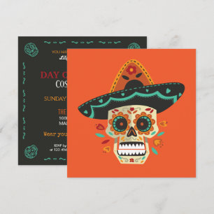 Sugar Skull Dia de Muertos Party Einladung