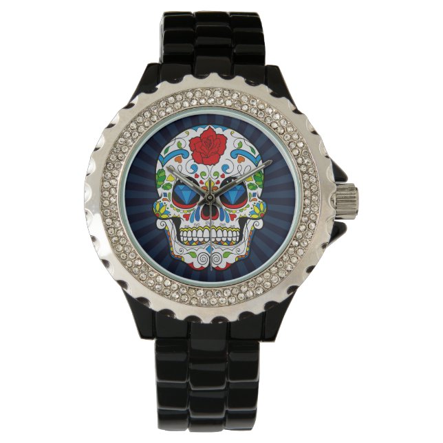 Sugar Skull Diamonds Mens Watch Armbanduhr (Vorderseite)