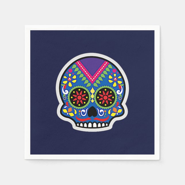 Sugar Skull Dias de los Muertos Serviette (Vorderseite)