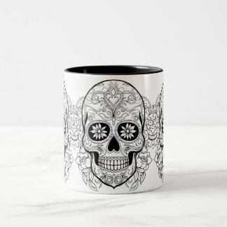 Sugar Skull Dios de los Muertos Halloween Zweifarbige Tasse