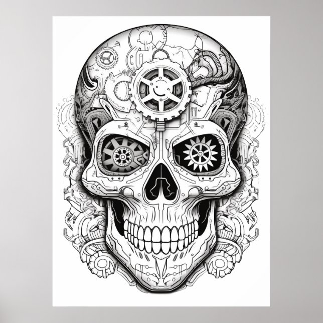 Sugar Skull Drawing Art for Kids + Adults Poster (Vorne)