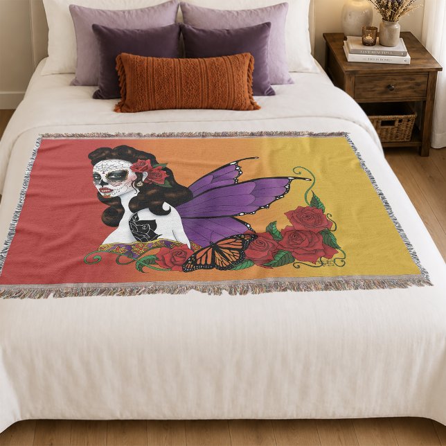 Sugar Skull Fairy Sunset Decke (Von Creator hochgeladen)