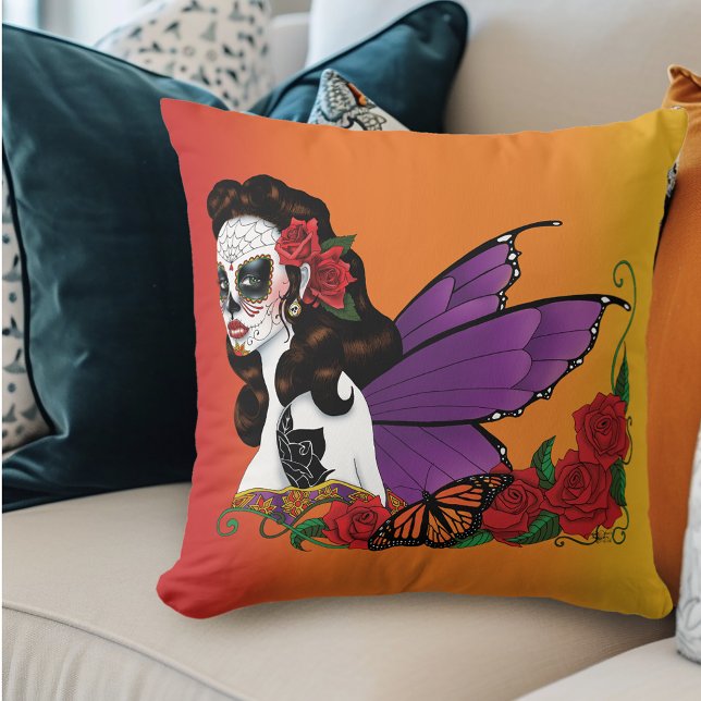 Sugar Skull Fairy Sunset Kissen (Von Creator hochgeladen)