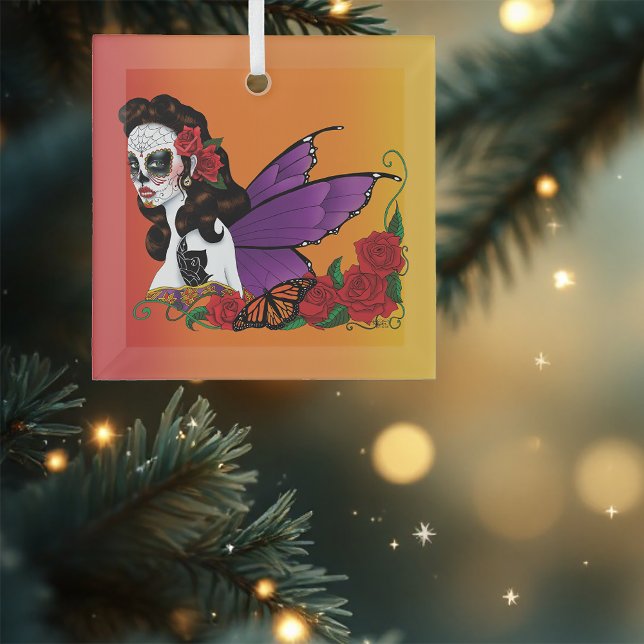 Sugar Skull Fairy Sunset Ornament Aus Glas (Von Creator hochgeladen)