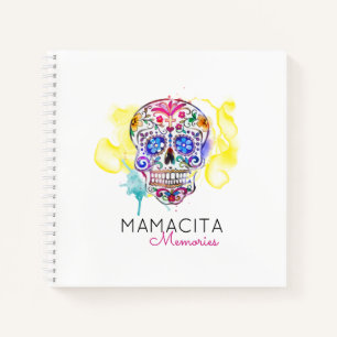Sugar Skull farbenfrohe Wasserfarben NAME Erinneru Notizbuch