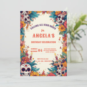 Sugar Skull Geburtstag Einladung - Tag der Toten!