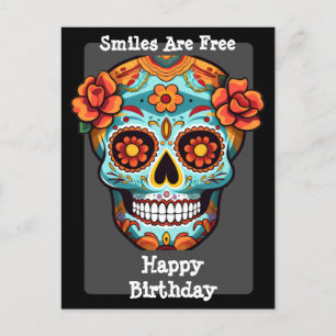 Sugar Skull Geburtstaggreeting Postkarte